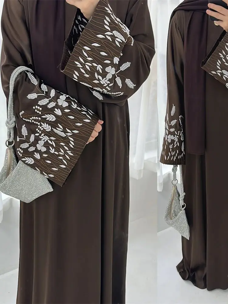 Ramadan Eid Embroidery Muslim Modest Dress Abaya Dubai Turkey Islam Abayas For Women Kaftan Caftan Marocain Robe Femme Musulmane