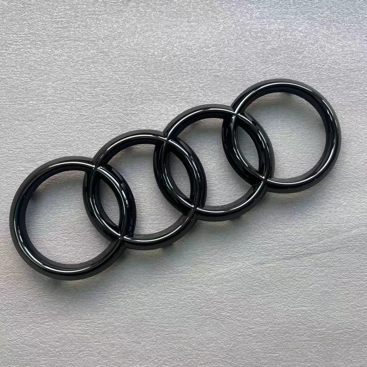

Audi 4Ring Black/Silver ABS Emblem Badge Sticker for Car Hood Front Grill Rear Trunk Compatible A3 A4 A5 A6 A7 Q2 Q3 Q5 Q8 TT