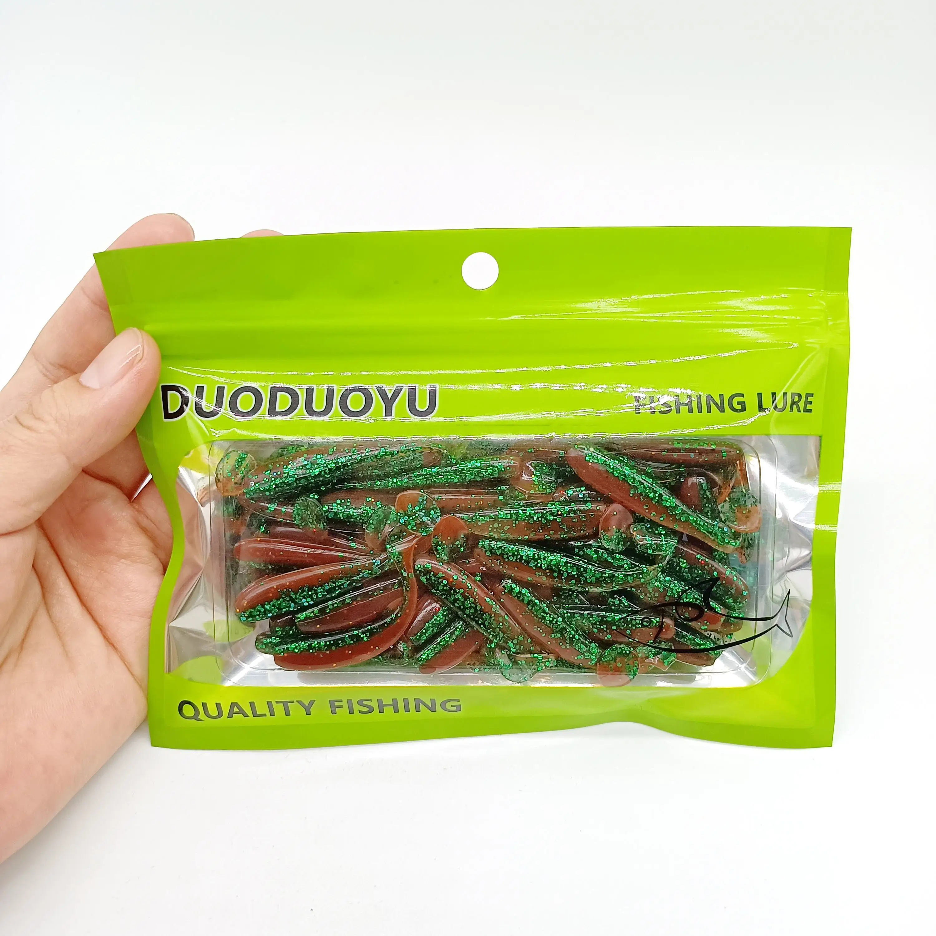 DUODUOYU 50PCS 35mm/0,35g 40mm/0,45g Micro T-schwanz Weiche Angeln lockt Kleine Künstliche Köder Jig Wobbler Bass Hecht Angelgerät – Detail 12