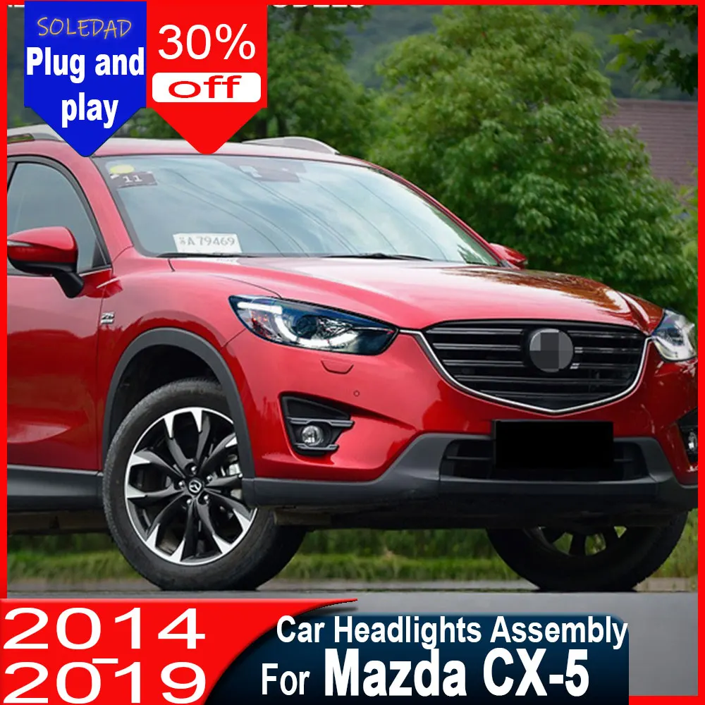 Car headlights For Mazda CX-5 CX5 2013 2014 2015 2016 LED Auto Headlight Assembly Upgrade Bicofal Lens Dynamic Lamp Tool