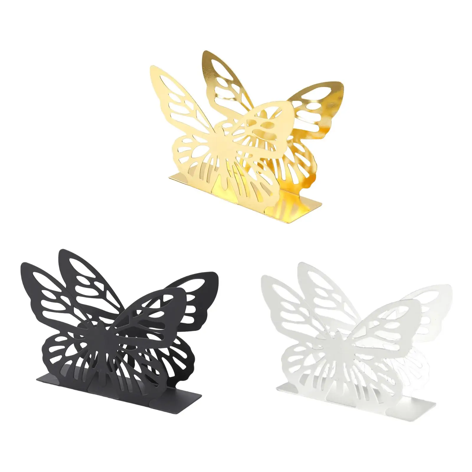 Butterfly Napkin Holder Elegant Hollow Design Metal Freestanding Tissue Dispenser for Farmhouse Cafe Restaurant Kitchen Home
