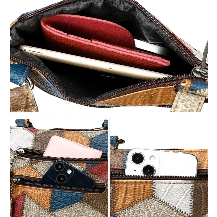 Vintage Double Tassels Women\'s Crossbody Bags for Holiday Gifts, Soft PU Leather Small Handbags Designer Shoulder Bag for Ladies