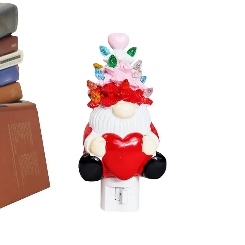 Gnomos de cerâmica noite lâmpada dia dos namorados decoração gnome abraços coração atmosfera luz plug design quarto luz da noite para sala estar