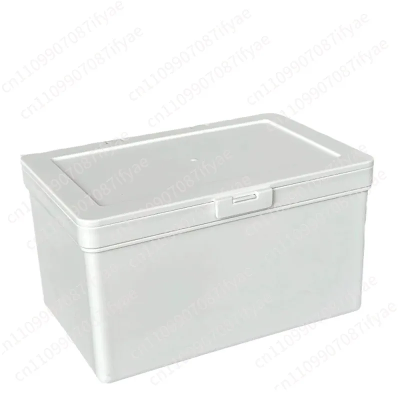 Pure white clamshell storage box, hand account material, dustproof storage, desktop stationery finishing box.