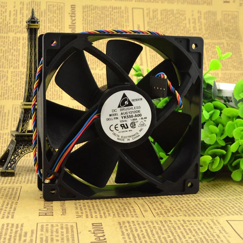 

Y+1PC NEW for Delta AUC1212DE 12CM 12038 12V 1A 4-wire Chassis Cooling Fan#XR