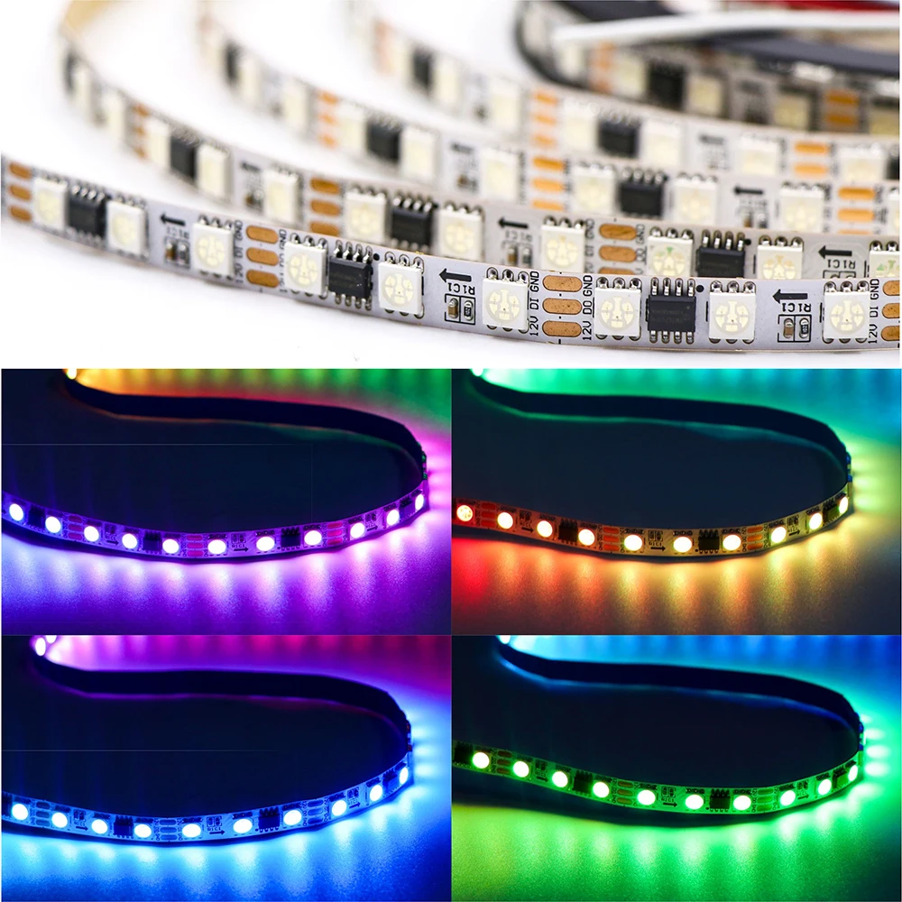 WS2811 Addressable RGB LED Strip 8mm Narrow Double-sided FPC DC12V 24V 84LEDs/m Dream Color Flexible Cuttable Pixel Light for DI