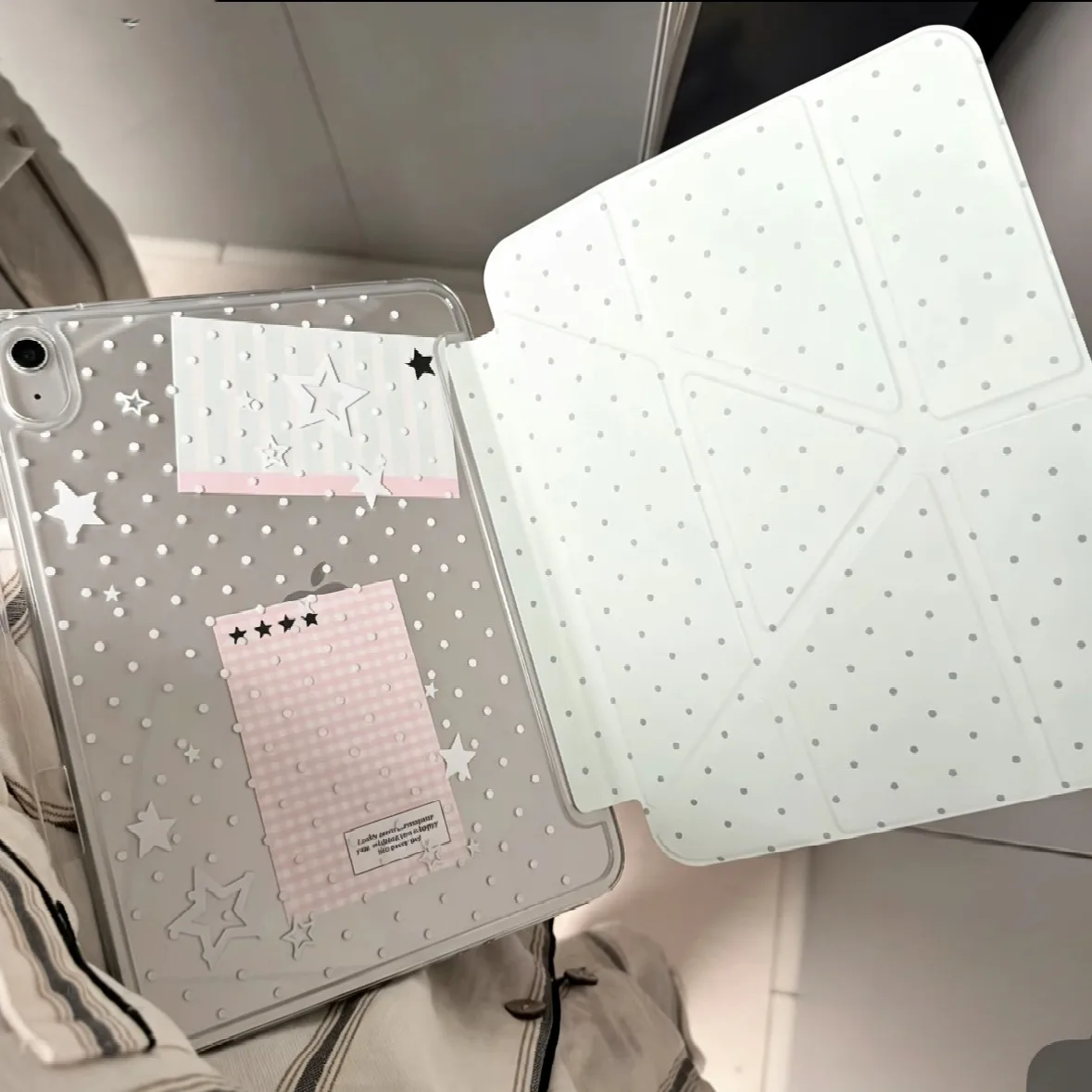 Summer Green Polka Dots New Tablet Case For iPad Pro 11 12.9in 13 M4 9.7 10.2 5/6th 7/8/9 10 11th MINI Air 5 6 7 Trifold Case