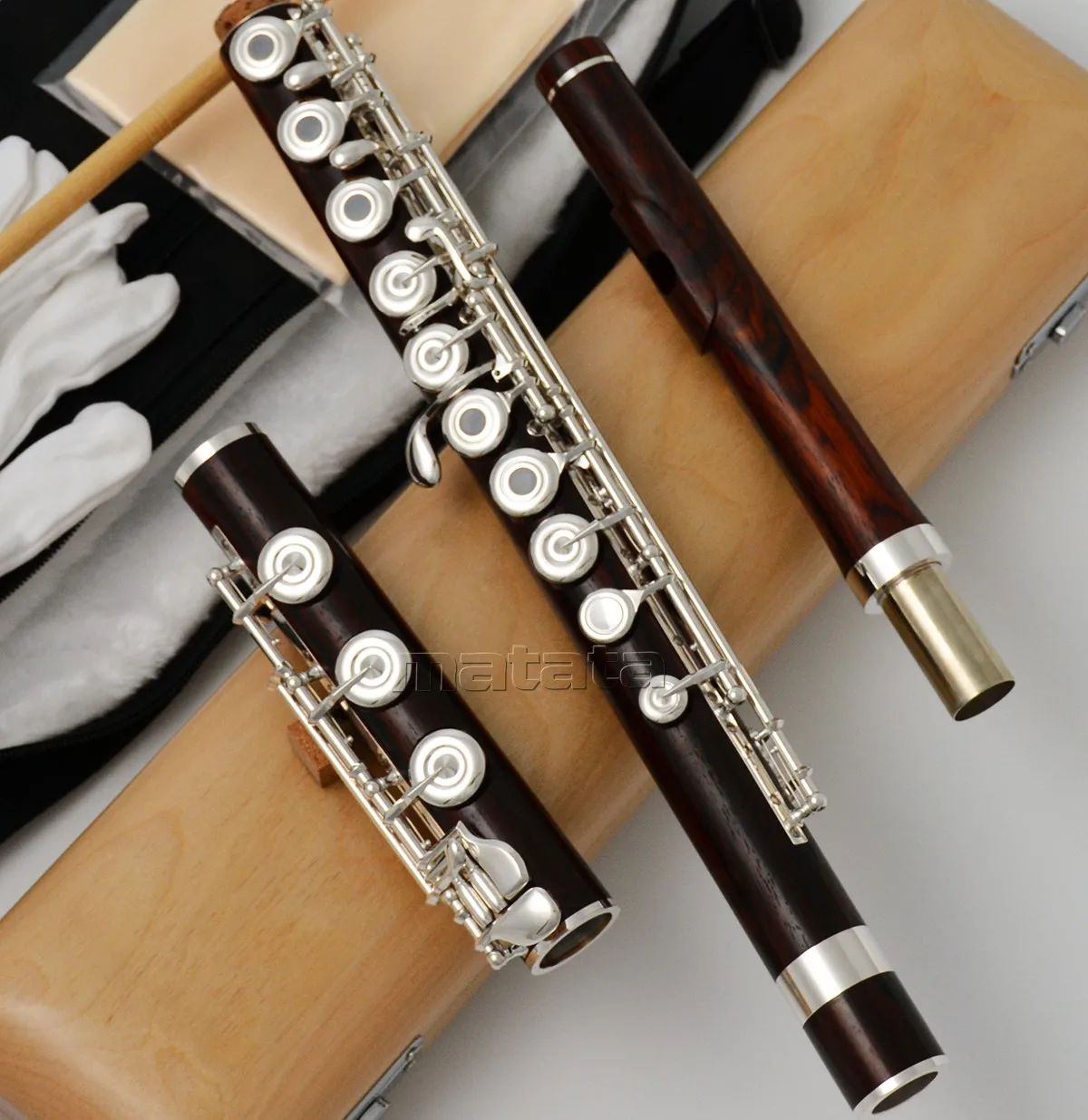 Fast Ship Cocobolo Wooden Split E key Flute For Professional With Wood CASE
