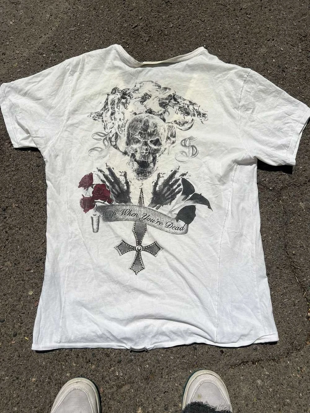 Vintage Y2K Affliction Guitar Wings Grunge Graphic Short Sleeve Print T-shirt Men Women Cotton Harajuku Vintage Streetwear Tops