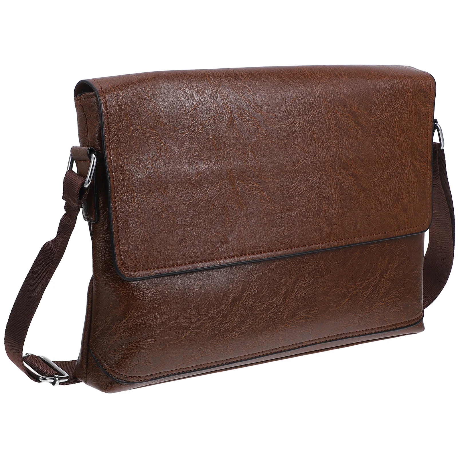 

PU Single Shoulder Crossbody Bag Light Brown High-End Fashion Briefcase for Men Daily Travel Use Man Crossbody Bag