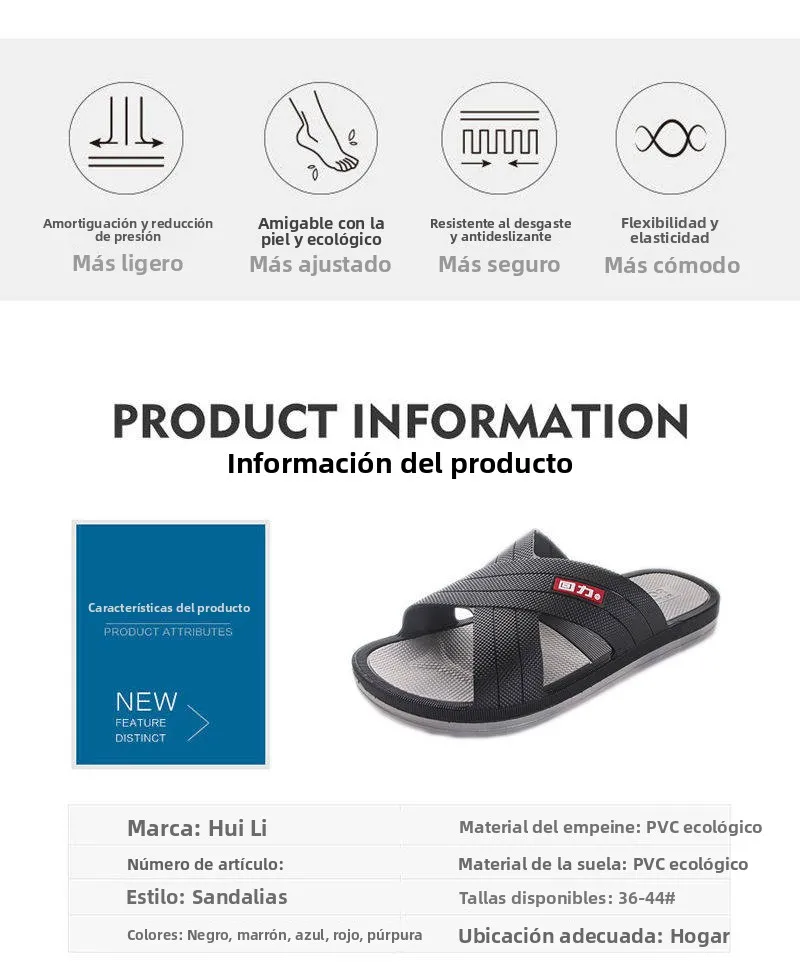 Pantuflas Antideslizantes para Baño, para Hombre y Mujer, Pantuflas Planas de PVC Transpirables para Interiores, Cómodas, Res...