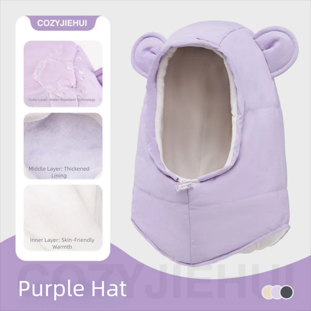 لطيف الدب الأذن الاطفال الشتاء القبعات يندبروف سميكة أقنعة القبعات وشاح مجموعة الدفء المتكاملة قبعة صغيرة وشاح في الهواء الطلق