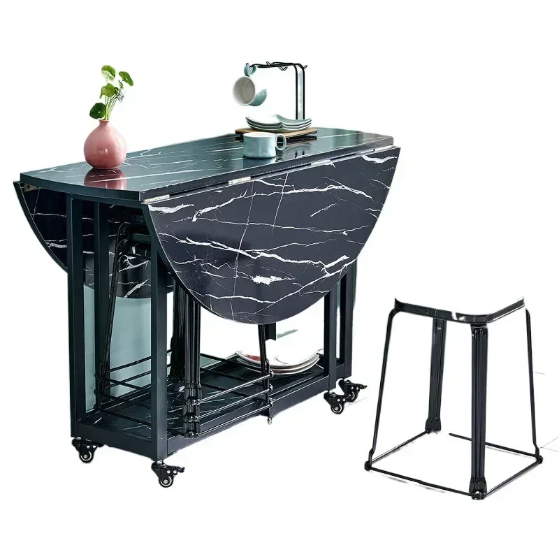 Simple household folding table for dinner Large round table for 10 people Dining table Hotel turntable Movable round