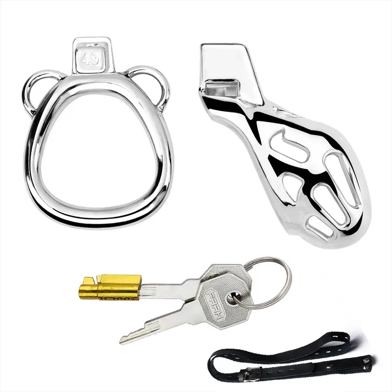 Peso pesado Mini Metal Cobra jaula de castidad masculina dispositivo cinturón pene anillo Lockcock BDSM hombres productos para adultos discreto Sissy Femboy