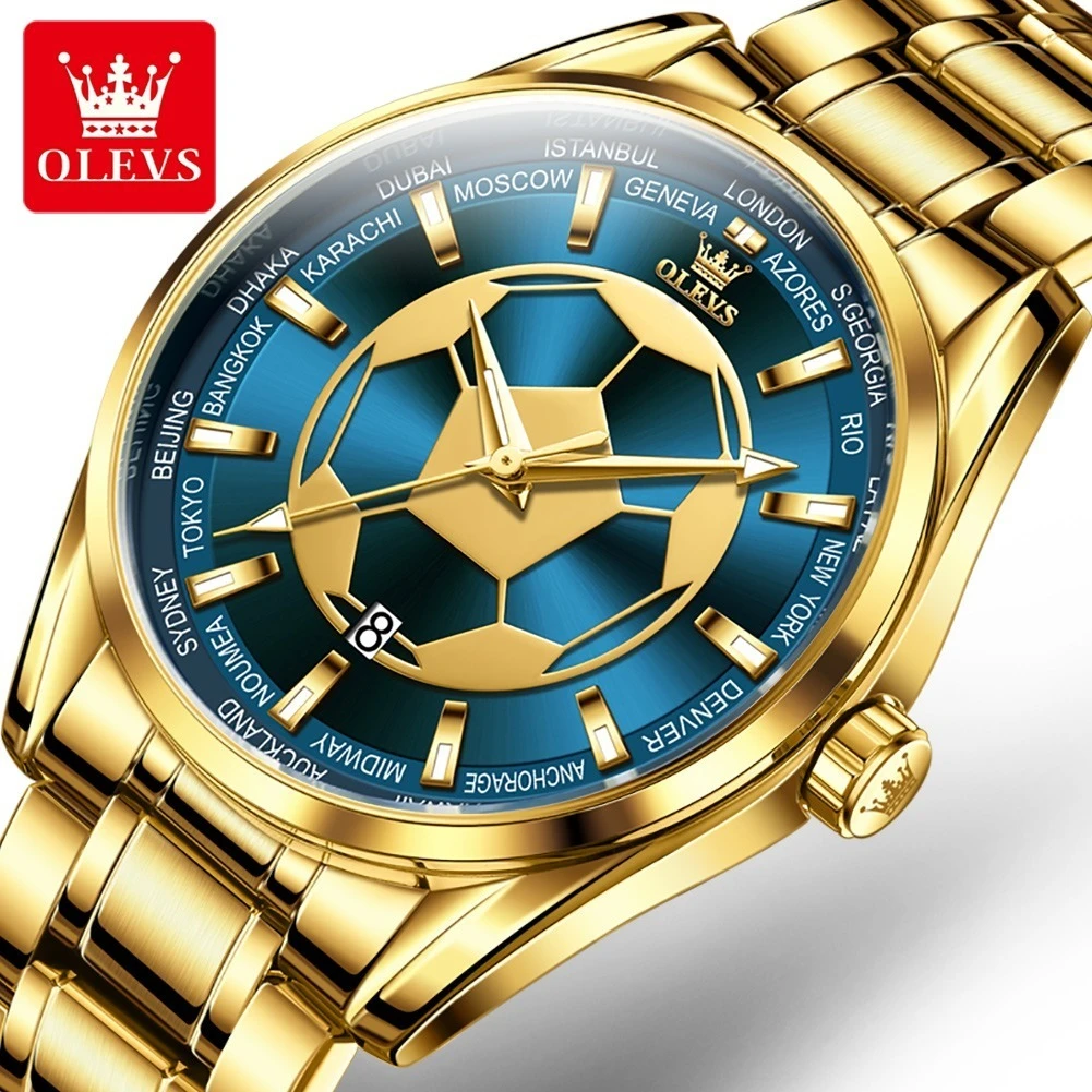 

OLEVS 9949 Quartz Casual Watch Gift Round-dial Stainless Steel Watchband Calendar Luminous