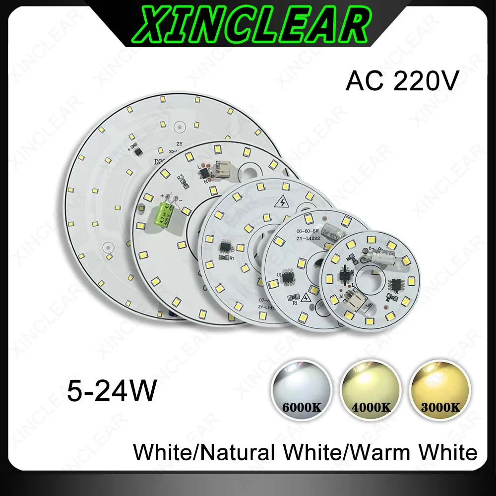 

6W 10W 12W 13W 15W 24W LED Light Bulb AC220V Smart IC Driver-Free Warm Natural White Light Bulb Chips 2835 SMD Light Chips