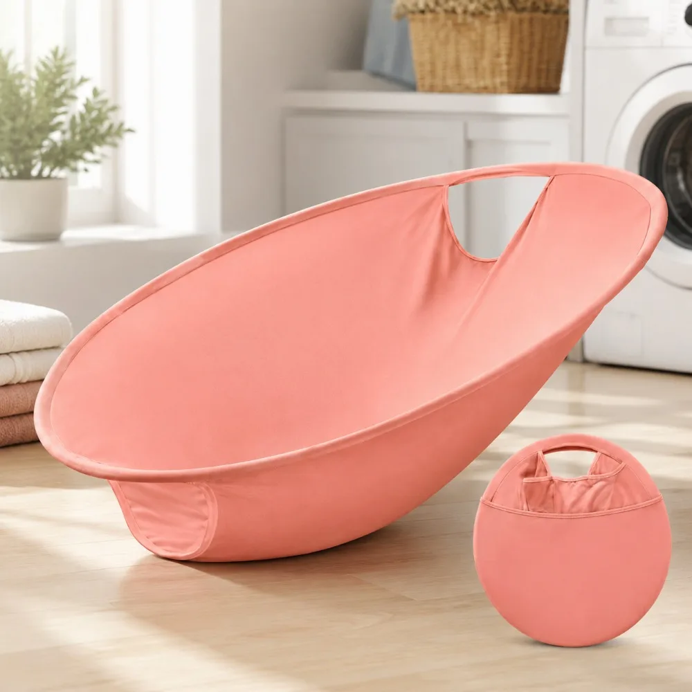 Foldable Laundry Basket with Handles,Collapsible Clothes Hamper,Portable Laundry Organizer Bag for Home Bedroom Bathroom Storage
