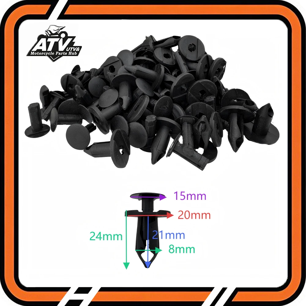 50PCS 293150089 Fender Rivet Retainer Fastener Mud Flaps Bumper Push Pin Clips 8mm 5/16