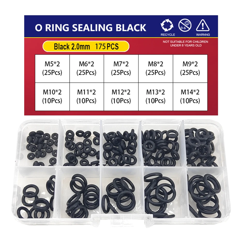 Black Silicone O-ring Set Sealing Gaskets Waterproof Washer High Pressure High Temperature Oring CS1 CS1.5 CS2CS2.5 CS3CS3.5 CS4