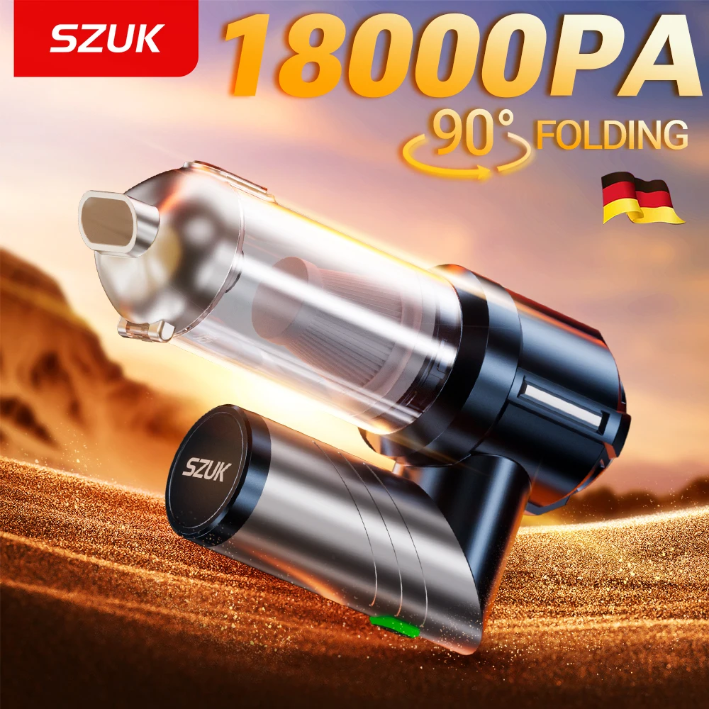 SZUK 18000Pa Foldable Car Vacuum Cleaner Powerful HandHeld  Cordless Cleaning Machine Wireless Portable Mini Vacuum Cleaner