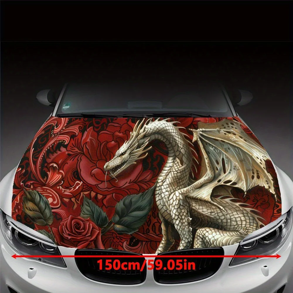 Rose Golden Pterodactyl Car Hood Sticker Waterproof PVC Body Film, Easy To Tear Off and Durable, Suitable for Delicate Decoratio
