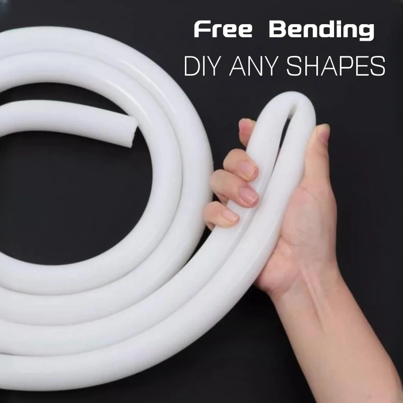 Round Flexible LED Neon Rope Lamp Silicone Tube 180/270/360° Tape Lamp Diffuser For WS2811 WS2815 Outdoor Decor Neon Strip Light