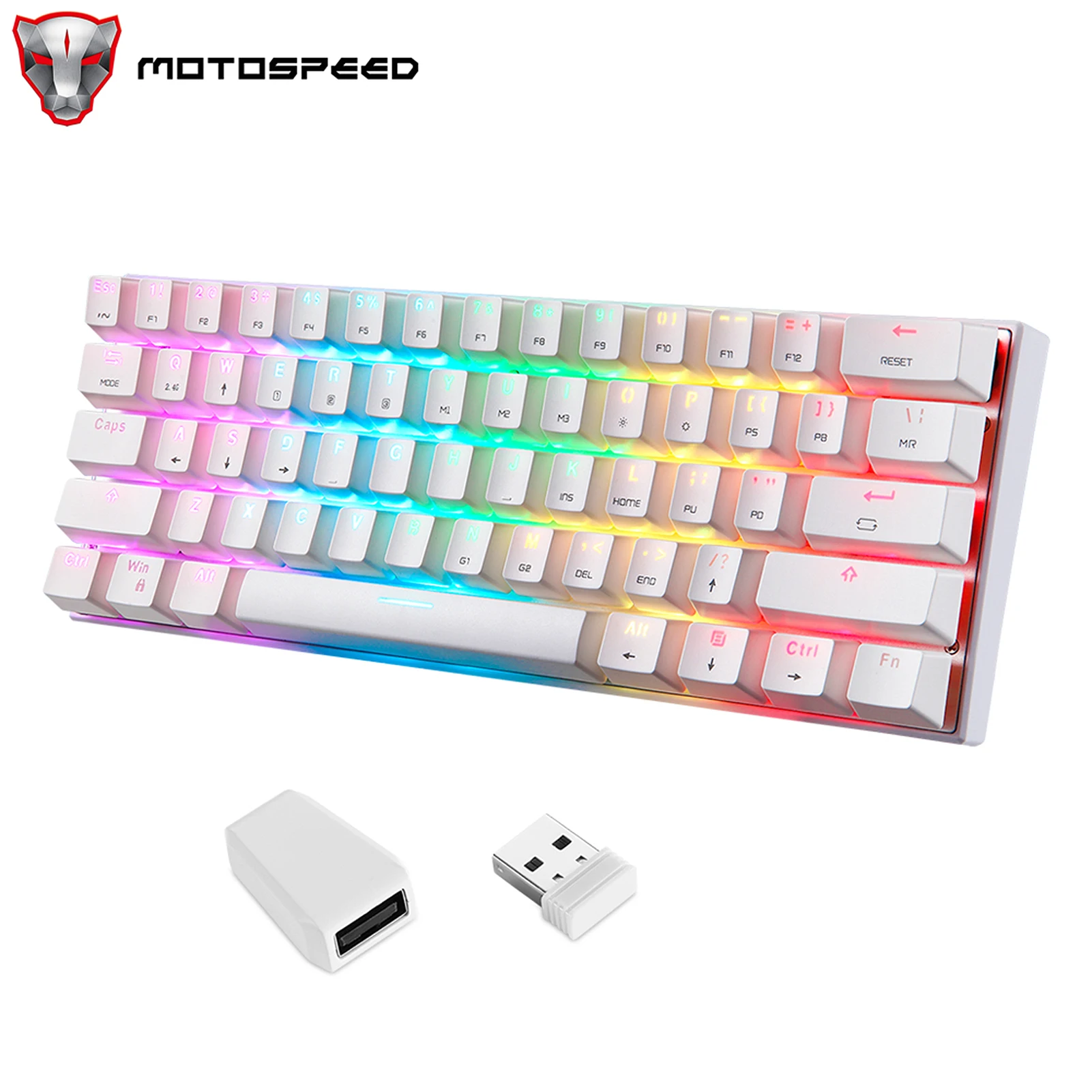 Motospeed SK62 BT Wireless Gaming Mechanical Keyboard 61 Keys RGB Backlight Red Switch Blue Switch Macro Drive For Laptop PC