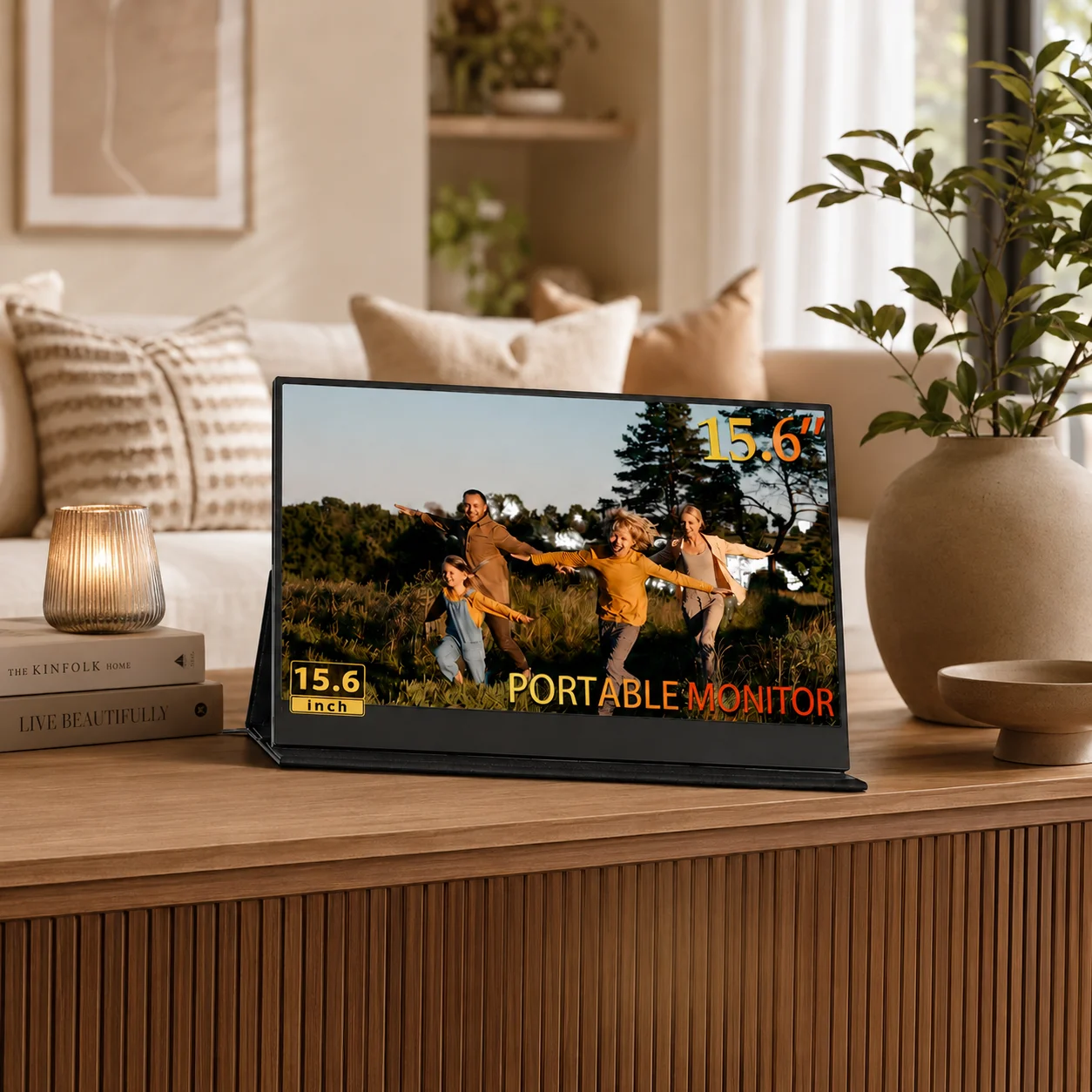 15.6 Inch FHD IPS Portable Monitor USB-C Laptop Screen Extender Plug Play Second Display For Office Gaming