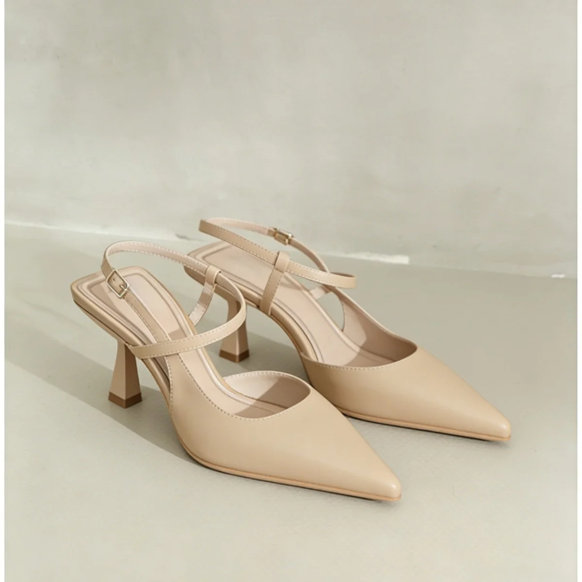 Women's Solid Pointed Toe High Heels Pumps Elegant Ankle Strap Patent Leather Stiletto Sandals Summer Party Dress Baotou Sandals