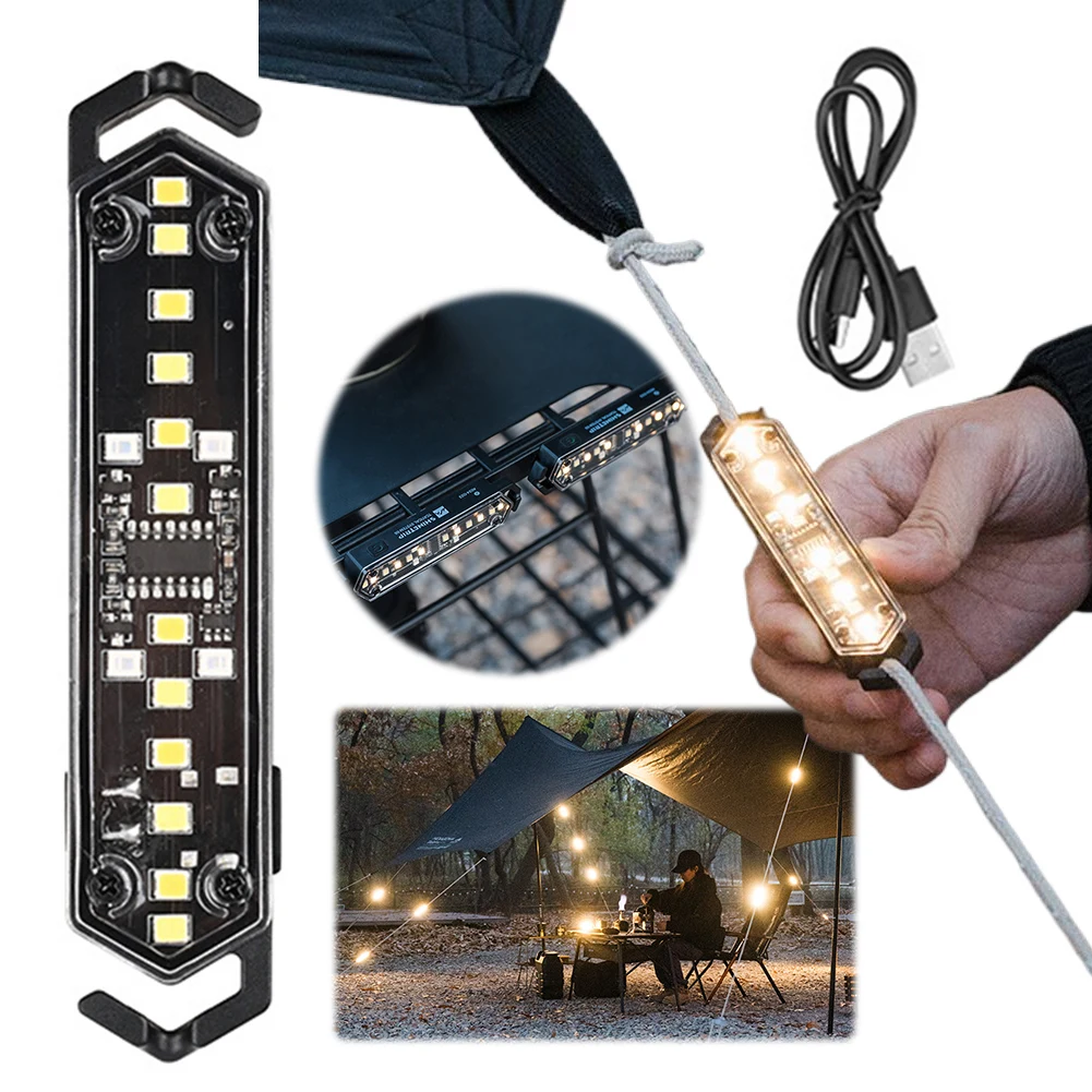 

Tent Atmosphere Light IPX4 Waterproof Tent String Lamp Stepless Dimming Wind Rope Decoration Light for Outdoor Camping Picnic