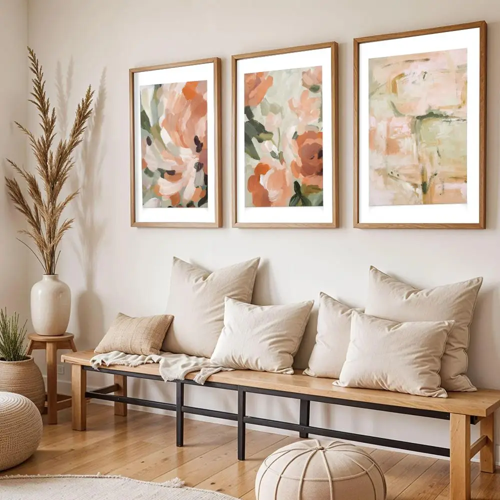 

Abstract flowers Poster Modern Minimalist Art Wall Decor for Hallway Stairway Gallery Home Decoration