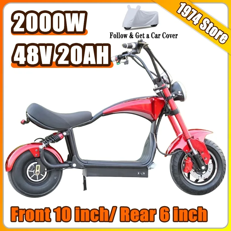 Cool 2000WHigh Power Motor 48V20AH Lithium Battery Adult Electric Motorcycle Off-road Commuting Hydraulic Disc Brake Comfortable