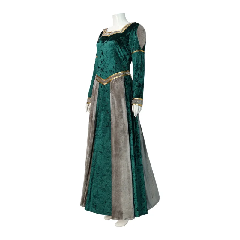

qq38Movie Princess Fiona Cosplay Women Costume Green Dress Outfits Halloween Carnival Party Role Disguise Playing Clothes