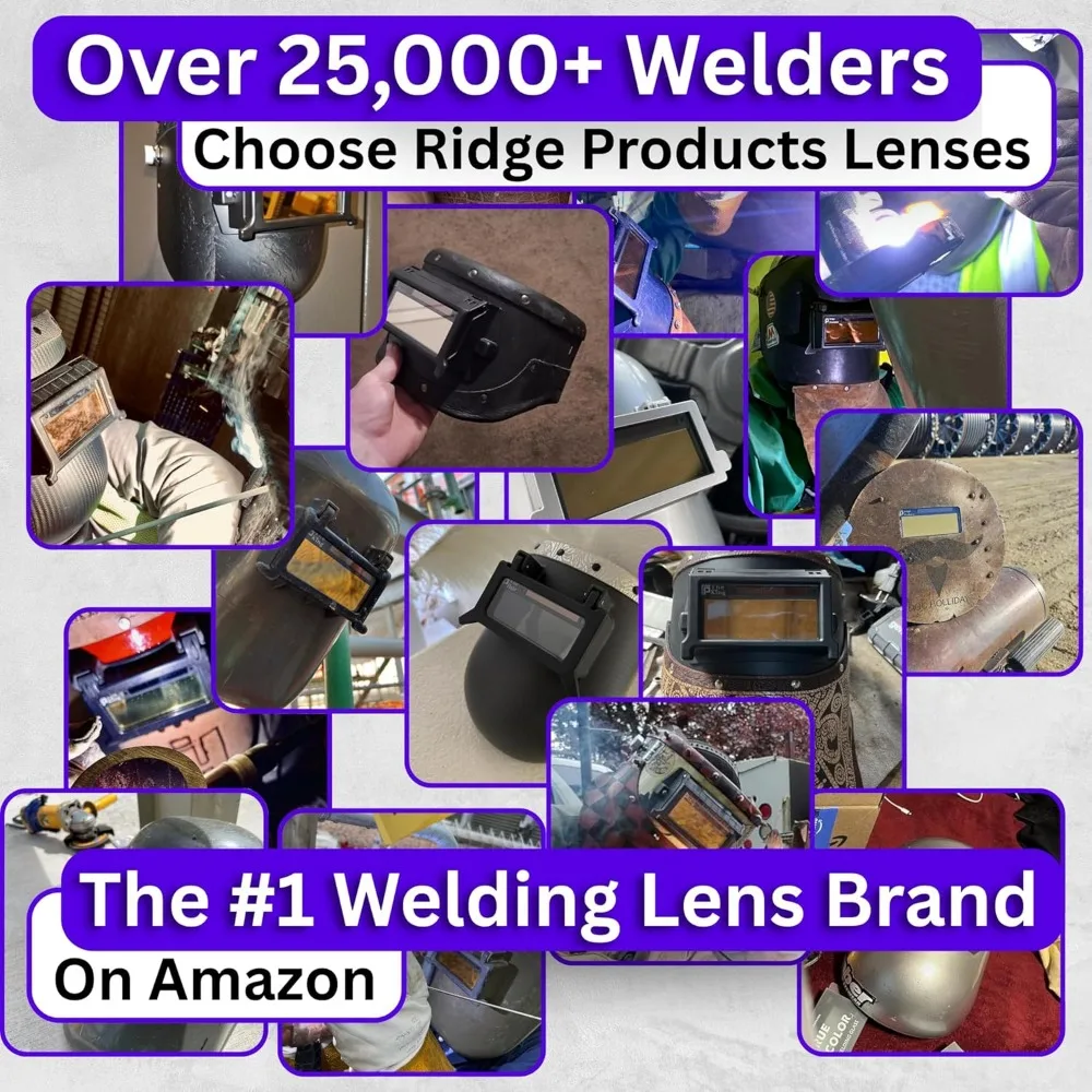 Lente de soldagem com escurecimento automático, sombra ajustável 5-13, frente dourada com vista azul, 2x4,25x0,33 polegadas