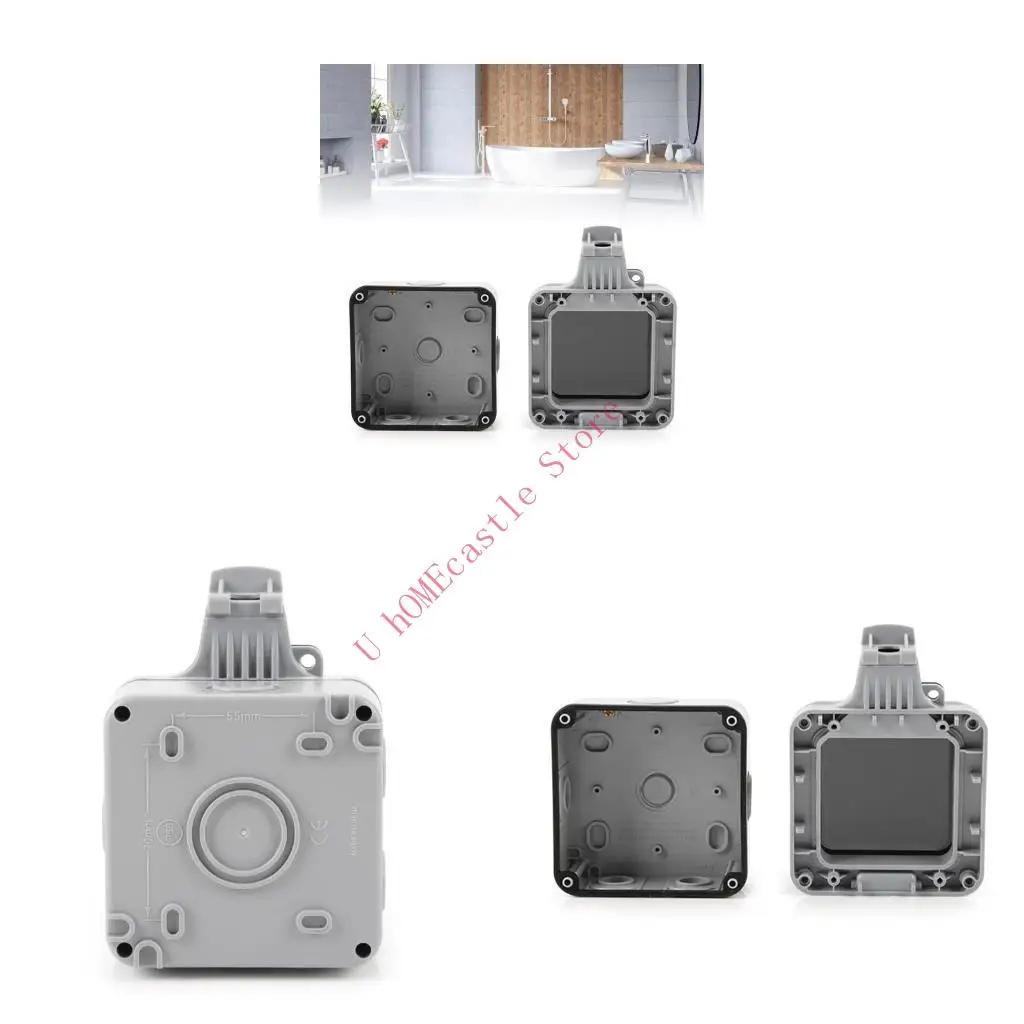 63HF Single Waterproof Wall Switches Socket Box Outdoor Power Outlet Cover Durable