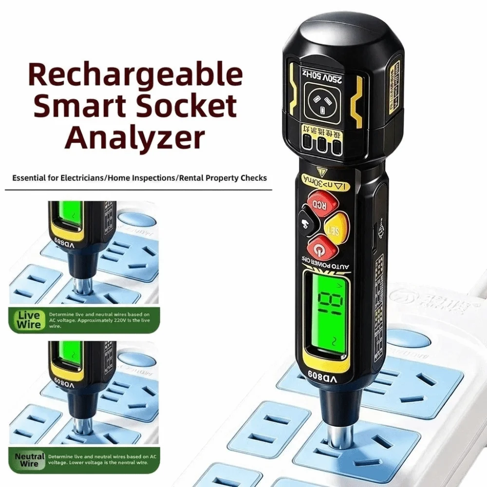 High-Precision Voltage Tester Pen Cross-head Flathead Non Contact Digital Voltage Tester 0-600V Multi-functional