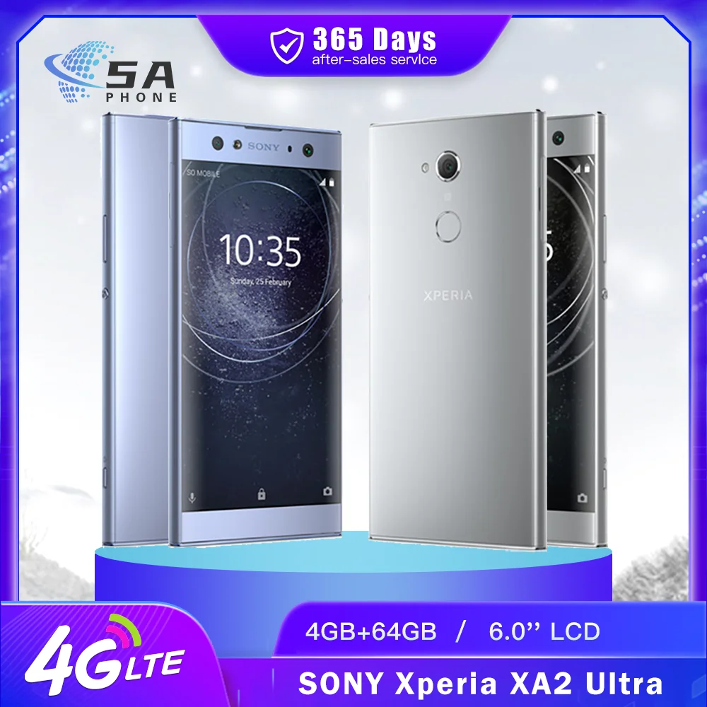 Мобильный телефон Sony Xperia XA2 Ultra H3213 H4233 4G LTE, 6.0' IPS LCD, 4 ГБ+32 ГБ/64 ГБ, одна/две SIM-карты, NFC, восьмиядерный процессор, Android