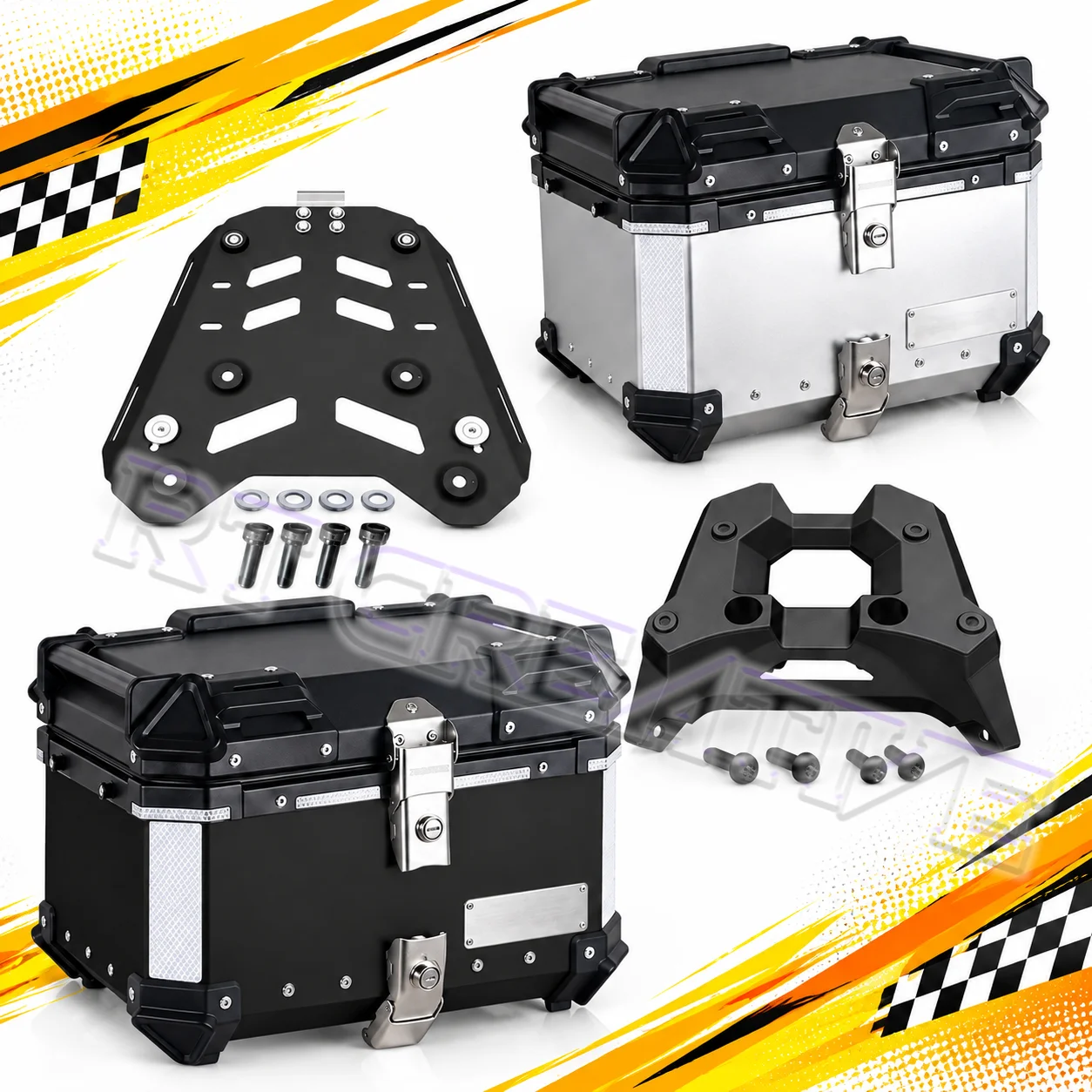 Rear Luggage Rack Base Plate Fit ZONTES 368G 2024 Motorcycle, Install Rear Trunk and Side Three Boxes