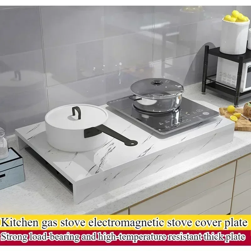 Kitchen rack, induction cooker bracket, household gas stove rack, bottom support, stove surface, pot, wooden frame.