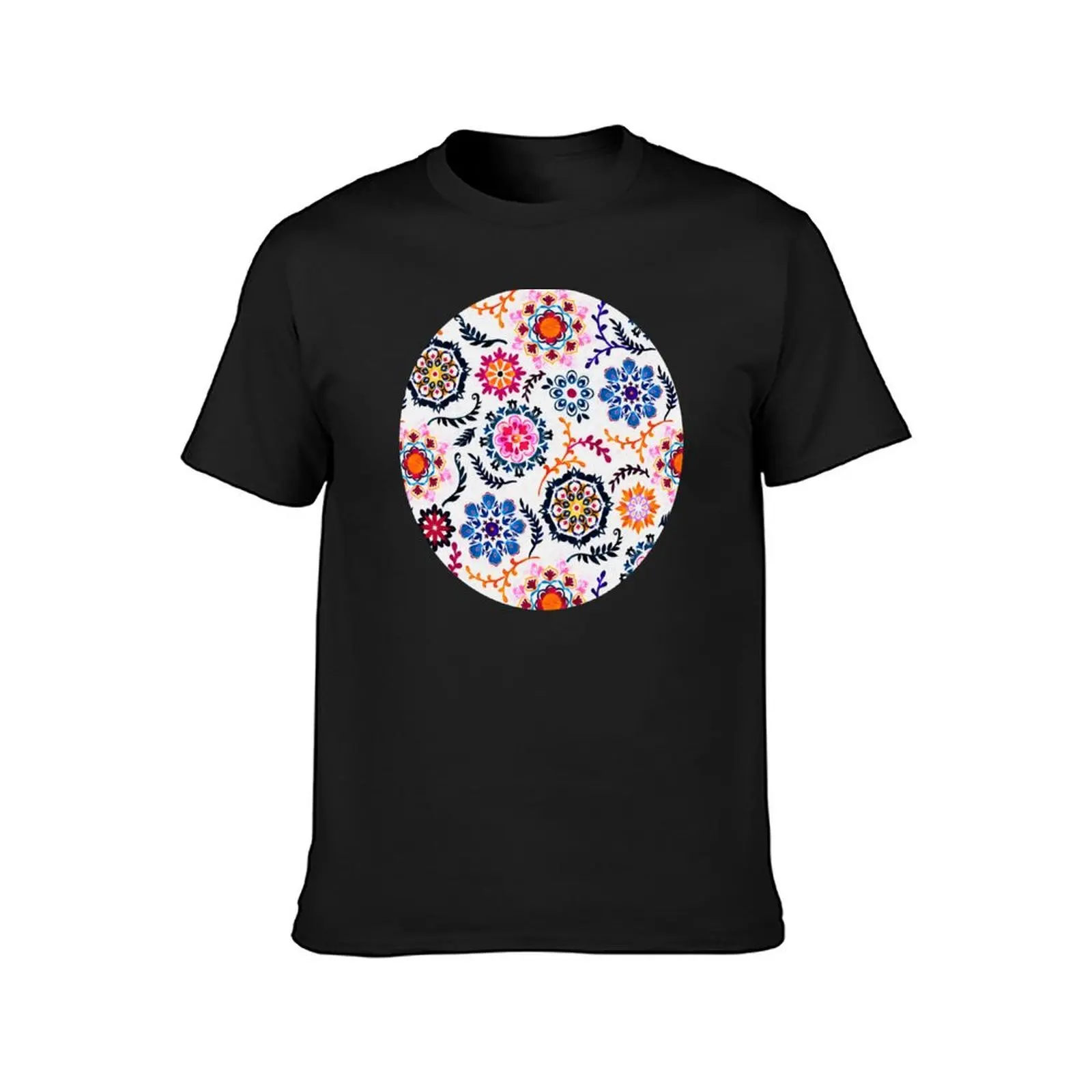 Happy Color Suzani Inspired Pattern T-Shirt funnys blacks sports fans vintage black t shirts for men