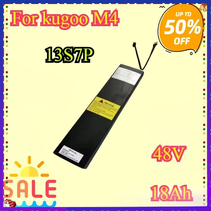18650 13S7P Lithium-ion Battery Pack 48V 18Ah High-power Rechargeable Battery For KUGOO M4 Pro Electric Scooter Battery