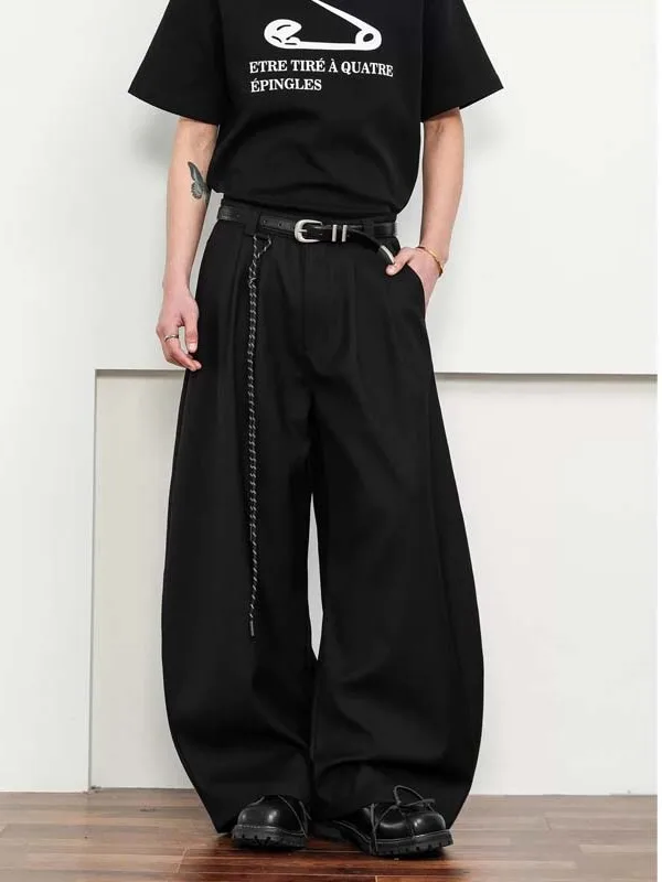 

Мужские повседневные брюки с драпировкой в американском стиле ретро и двойными складками, свободные прямые джинсы на весну и лето, Cleanfit Leisure W...