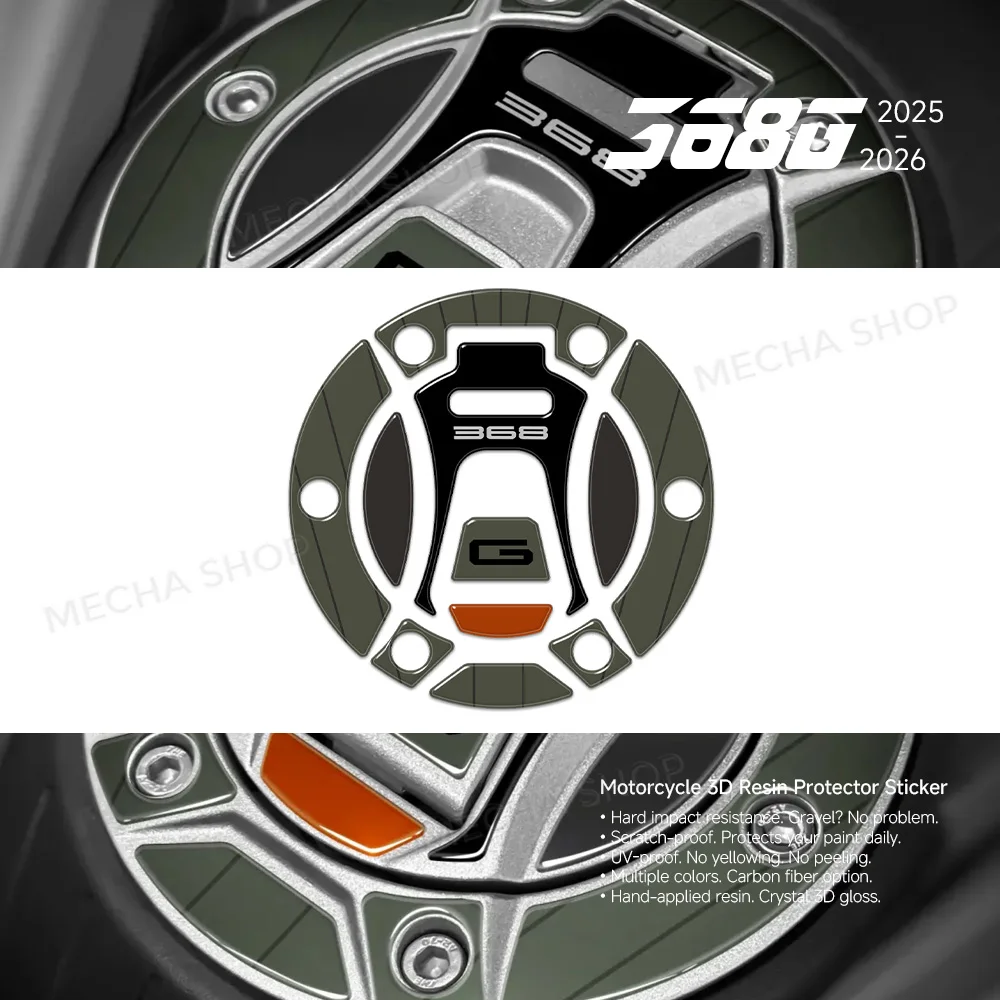 Motorcycle Accessories Fuel Cap Protection For Zontes 368G 2025-2026 3D Resin Sticker Protection Kit