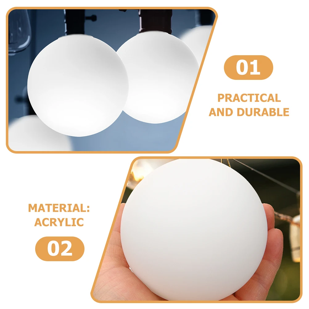 Milky Globe Lightingshade Replacement Acrylic Wall Round Lighting Post Light covers Pendant Lighting durable