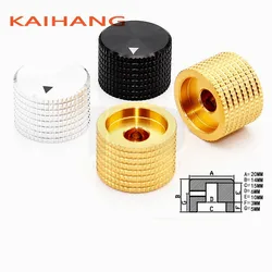 1PCS 20×14mm aluminum solid core knob cap Potentiometer encoder Rotary cap Power amplifier volume knob cap round hole 6.0MM