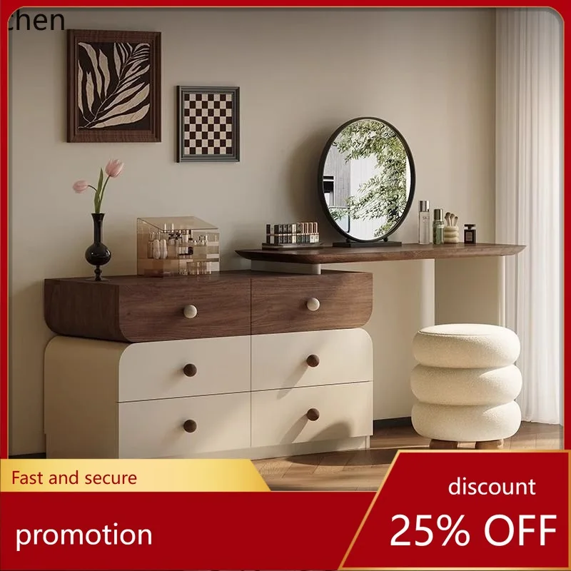 

CZ Modern Telescopic New Mid-century Style Dressing Table Small Apartment Solid Wood Dressing Table