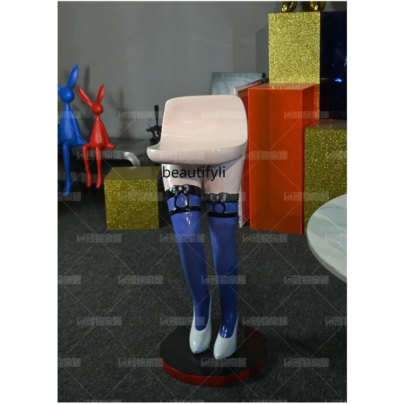 a17 Creative Trendy Beautiful Legs Chair Beauty Chair Figure Sculpture Model Fiberglass KTV Decorations