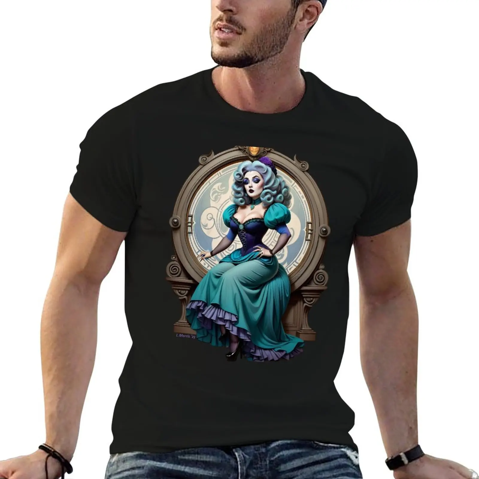 Leota Pinup style art T-Shirt summer clothes baggy shirts summer tops sports fans shirts men graphic