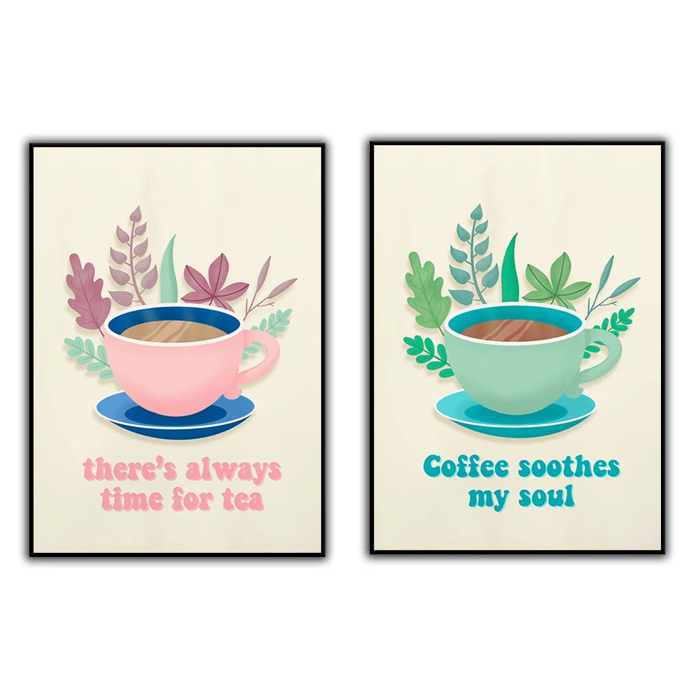 Time For Tea Print // Cute kitchen decor, Pink kitchen wall art, Cuppa tea, Fancy a brew, Cup Of Tea wall print, Tea lover gift