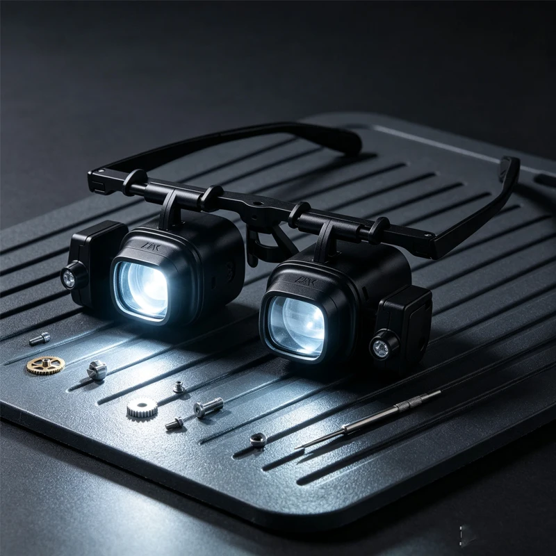 2/6/8/12/24X Head Mount Magnifier Headband Magnifying Glass Multi-Power Watch Jeweler Magnifier LED Lights Loupe Microscope